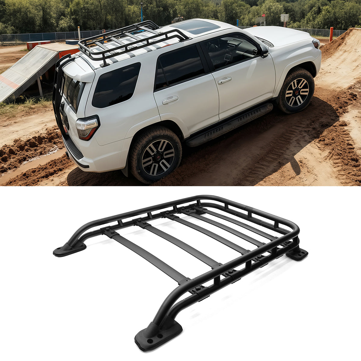 2010-2024 Toyota 4Runner T Style Cargo Basket Cross Bars Aluminum 5PCS