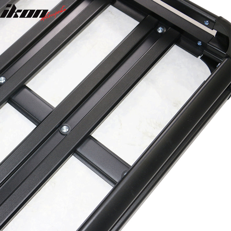 Universal Black Roof Rack Luggage Carrier W/ Cross Bar Aluminum