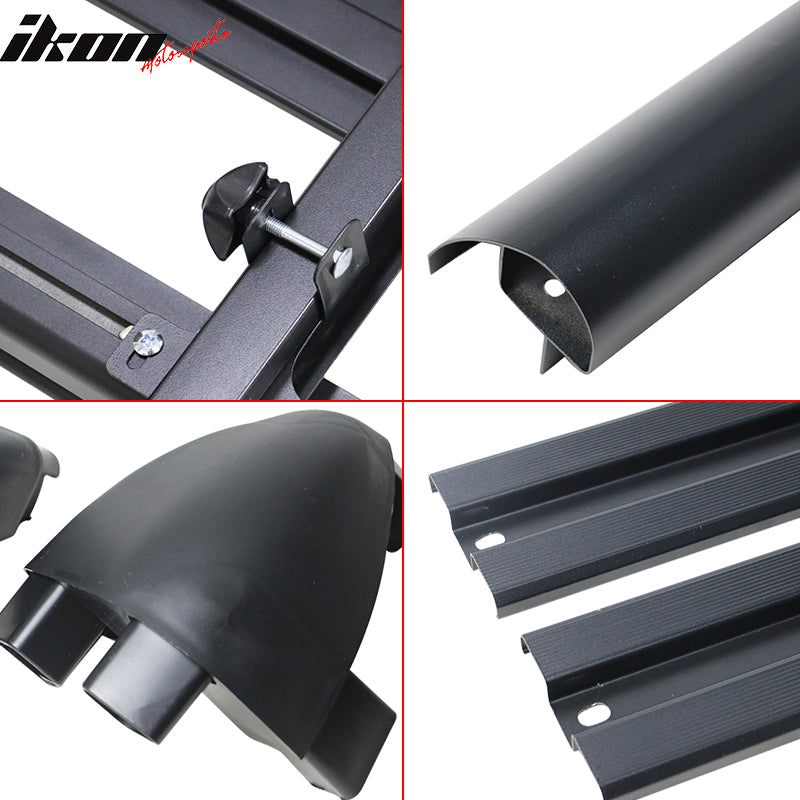 Universal Black Roof Rack Luggage Carrier W/ Cross Bar Aluminum