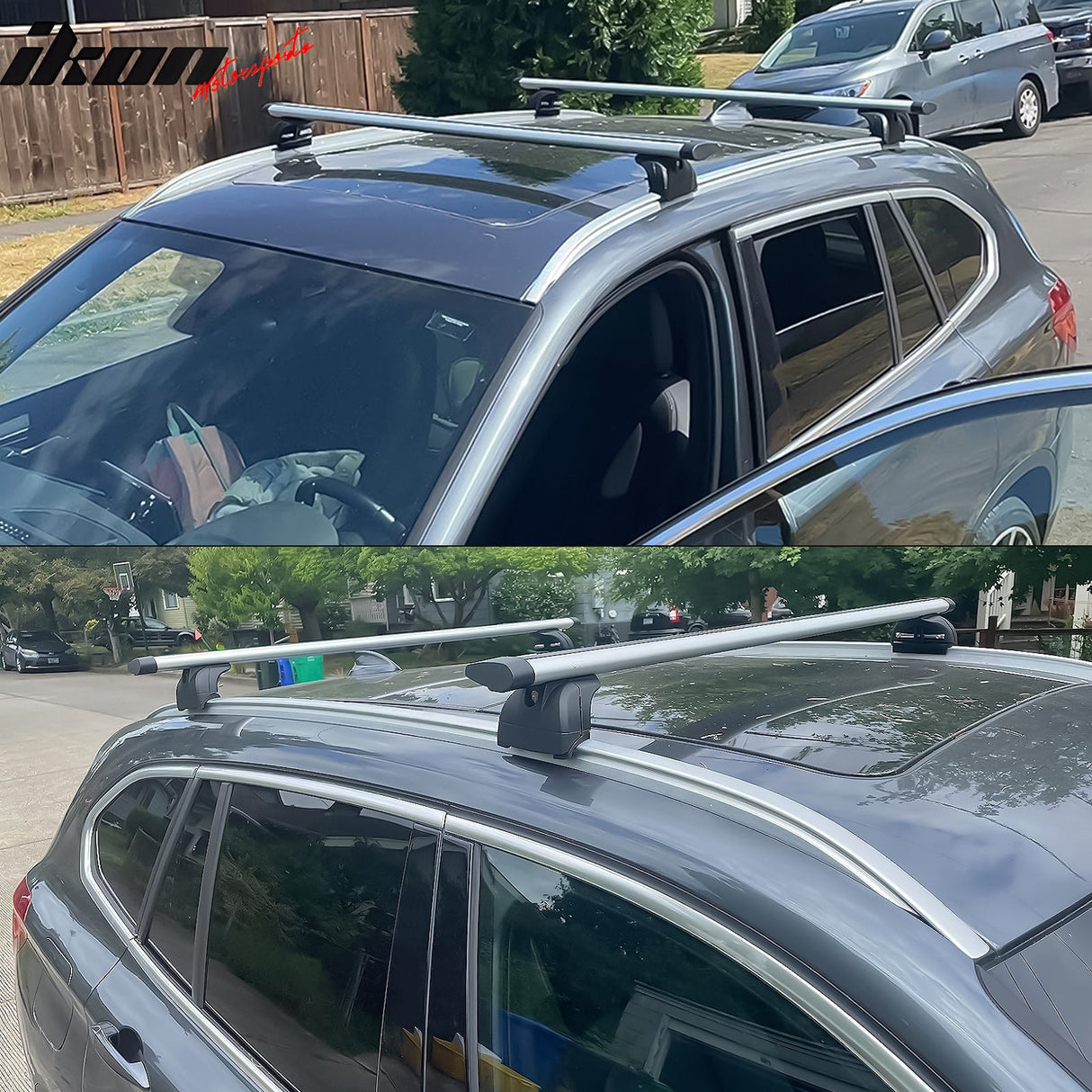 2008+ Audi Q5 06 Q7 2016+ X1 SUV 2PCS 47" Cross Bar Rail Cargo Carrier