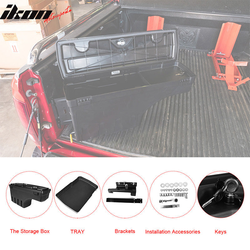 2007-2018 Chevy Silverado Black Truck Bed Storage Box Driver Side ABS