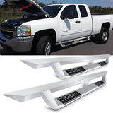 2007-2018 Chevy Silverado Sierra IKON V1 Silver Running Board Steel