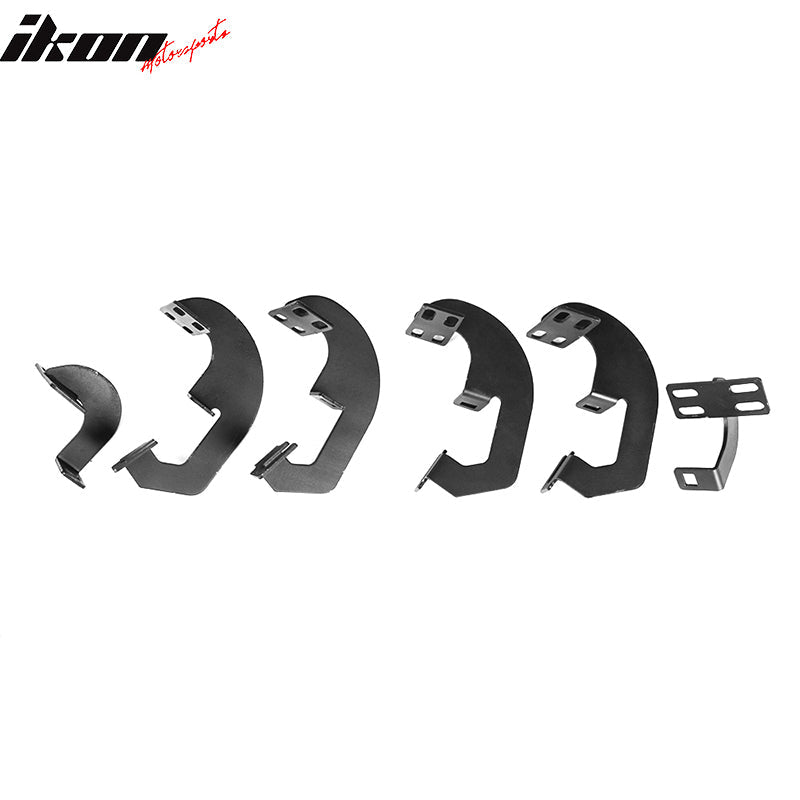 2007-2018 Chevy Silverado GMC Sierra IKON V2 Black Running Board Steel
