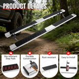 2015-2022 Chevy Colorado & GMC Canyon Crew Cab 6" Rectangular Running Boards Side Step Nerf Bars OE Style ABS Step Pad Stainless Steel Black Silver