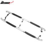 2005-2023 Toyota Tacoma Double/Crew Cab 3" Round Running Boards Side Step Nerf Bars OE Style PP Step Pad Stainless Steel Black Silver