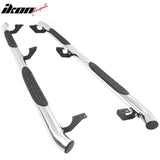 2005-2023 Toyota Tacoma Double/Crew Cab 3" Round Running Boards Side Step Nerf Bars OE Style PP Step Pad Stainless Steel Black Silver