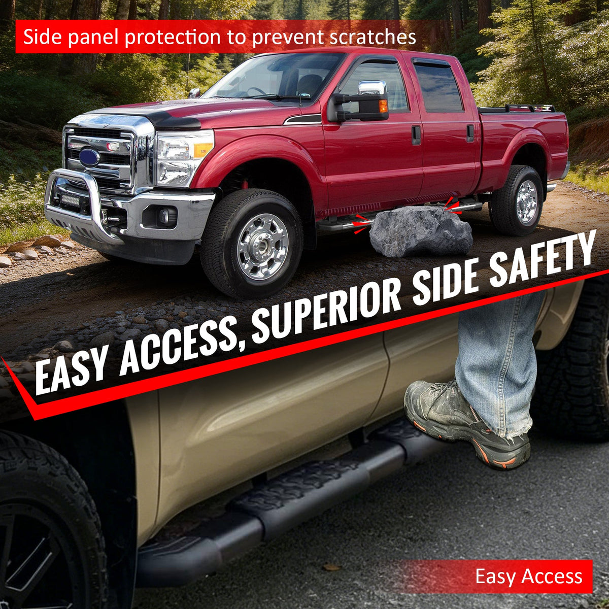 2007-2021 Toyota Tundra CrewMax Cab 5" Oval Running Boards Side Step Nerf Bars OE Style PP Step Pad Aluminum Black