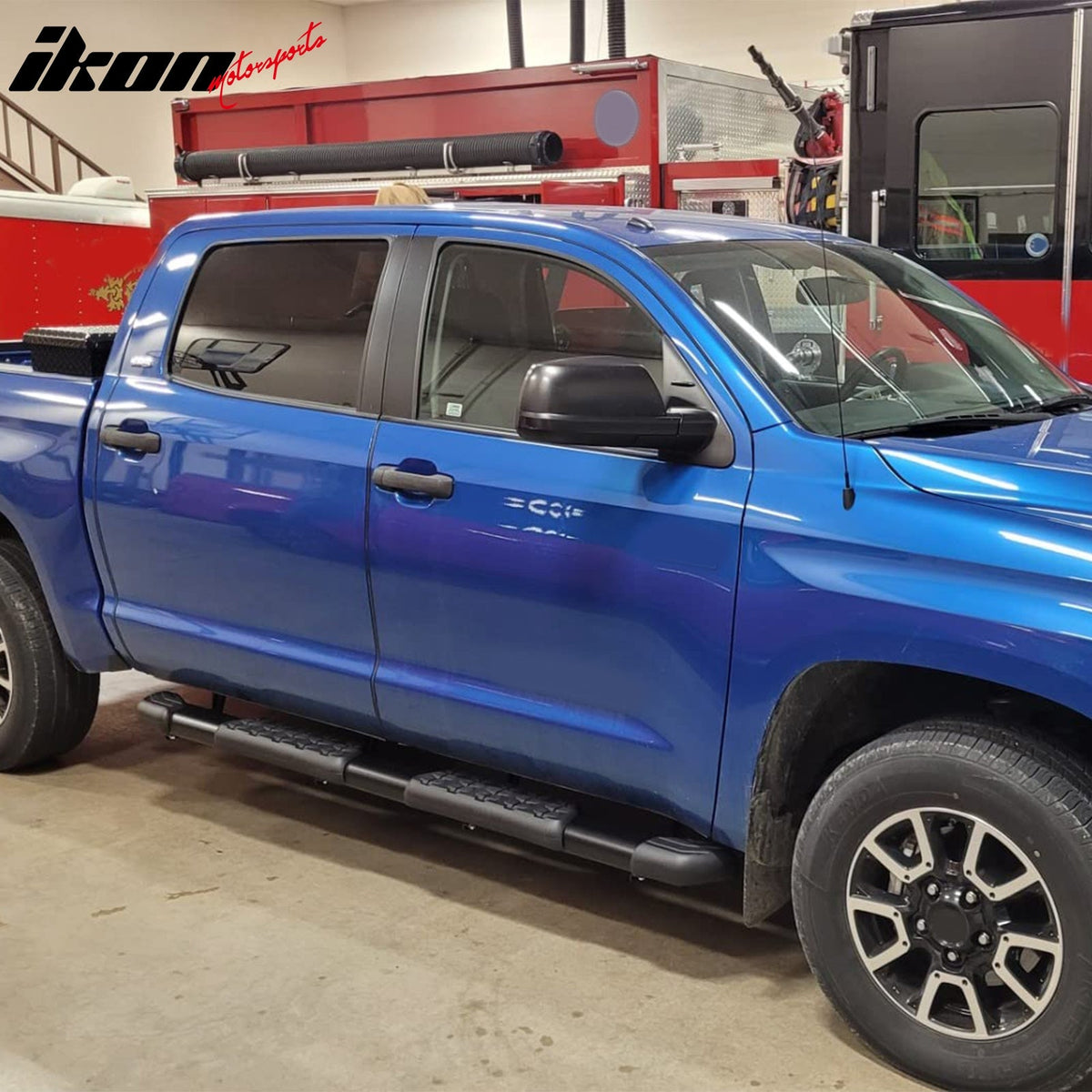 2007-2021 Toyota Tundra CrewMax Cab 5" Oval Running Boards Side Step Nerf Bars OE Style PP Step Pad Aluminum Black