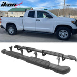 2007-2021 Toyota Tundra Double Cab (Extended Cab) 5" Oval Running Boards Side Step Nerf Bars OE Style PP Step Pad Aluminum Black
