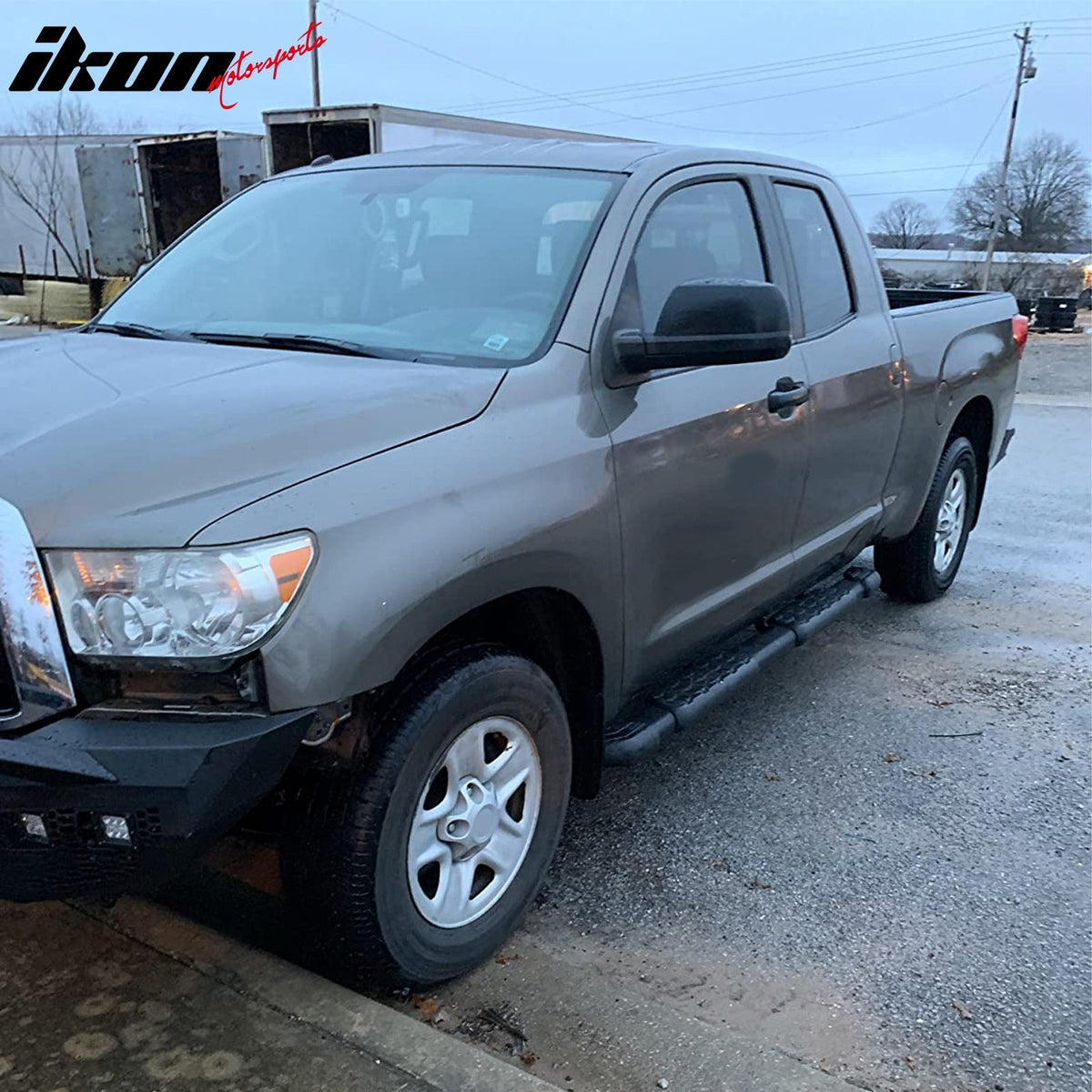2007-2021 Toyota Tundra Double Cab (Extended Cab) 5" Oval Running Boards Side Step Nerf Bars OE Style PP Step Pad Aluminum Black