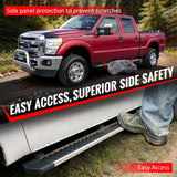 2004-2014 Ford F-150 F150 SuperCrew Cab (Crew Cab) 6" Rectangular Running Boards Side Step Nerf Bars OE Style PP Step Pad Stainless Steel Black Silver