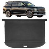 Rear Cargo Cover Shade for Hyundai Palisade 2026 Leather Style Black Trunk Luggage Shield PVC& Aluminum Rod