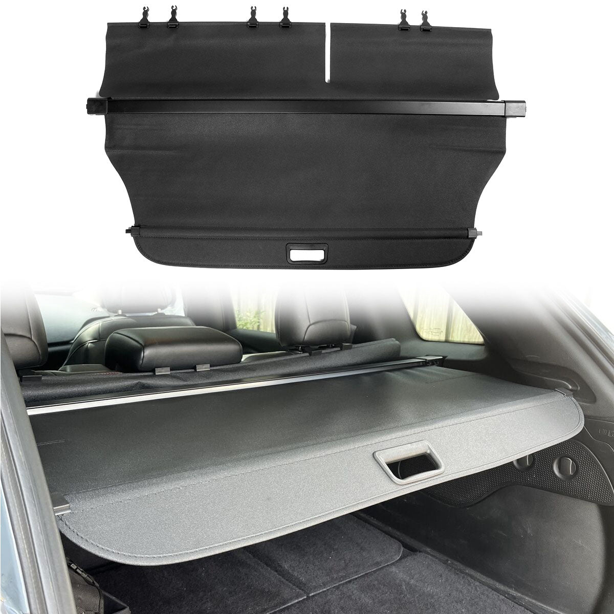 2014-2018 Jeep Cherokee Black Retractable Cargo Cover Vinyl
