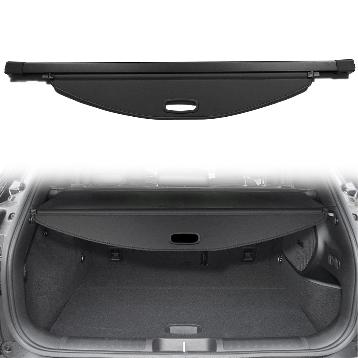 2019-2023 Jeep Cherokee Black Tonneau Cargo Cover Vinyl Aluminum Rod
