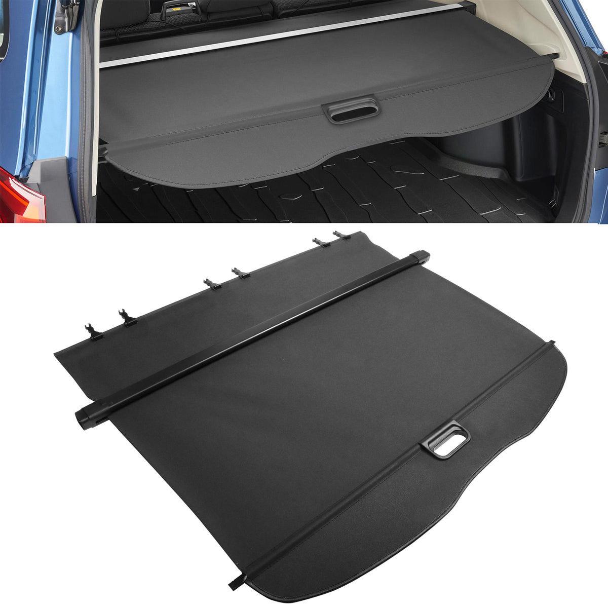 2019-2024 Subaru Forester Retractable Cargo Cover Vinyl Aluminum Rod