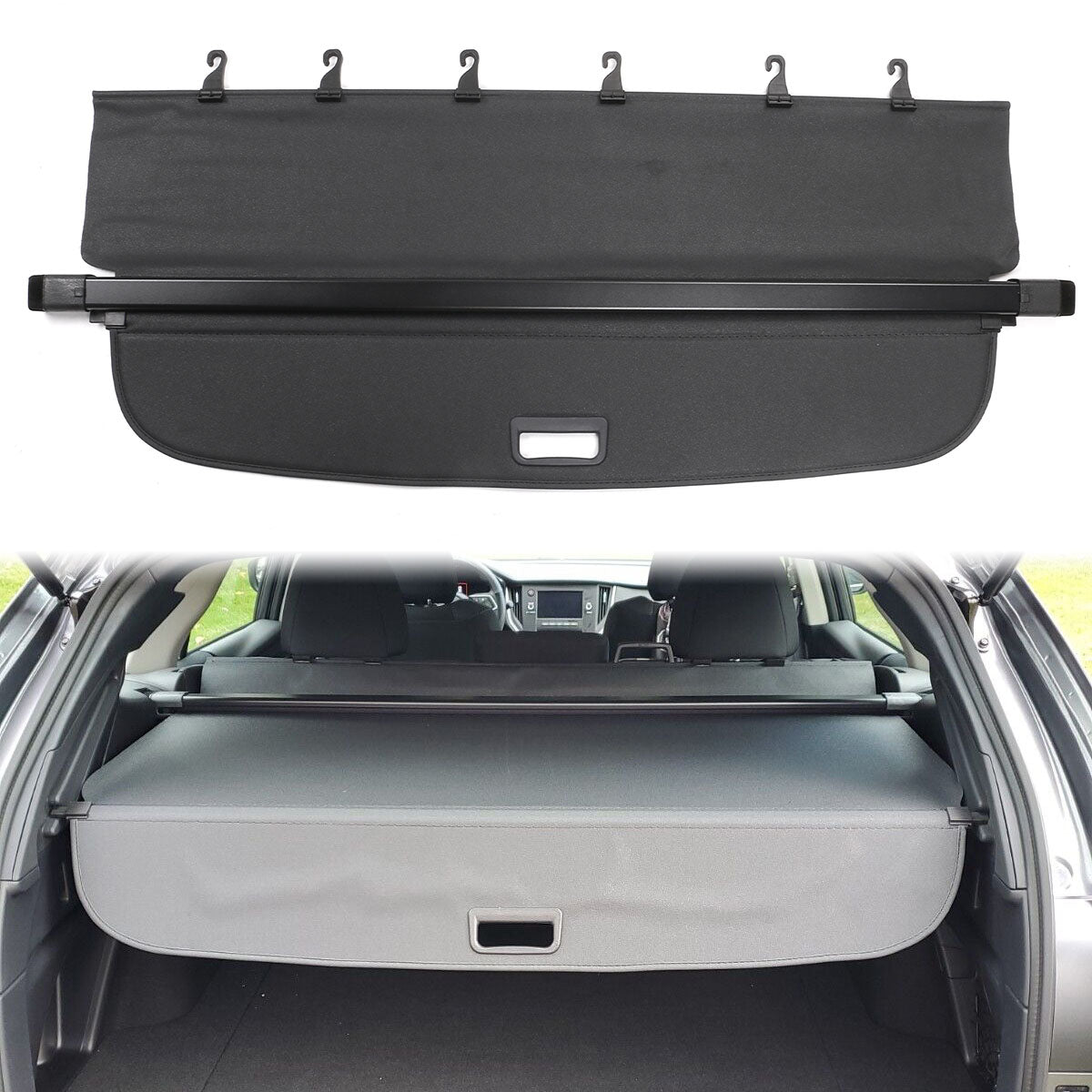 Trunk Cargo Cover for Subaru Outback 2020-2025 Black PVC Aluminum Rod