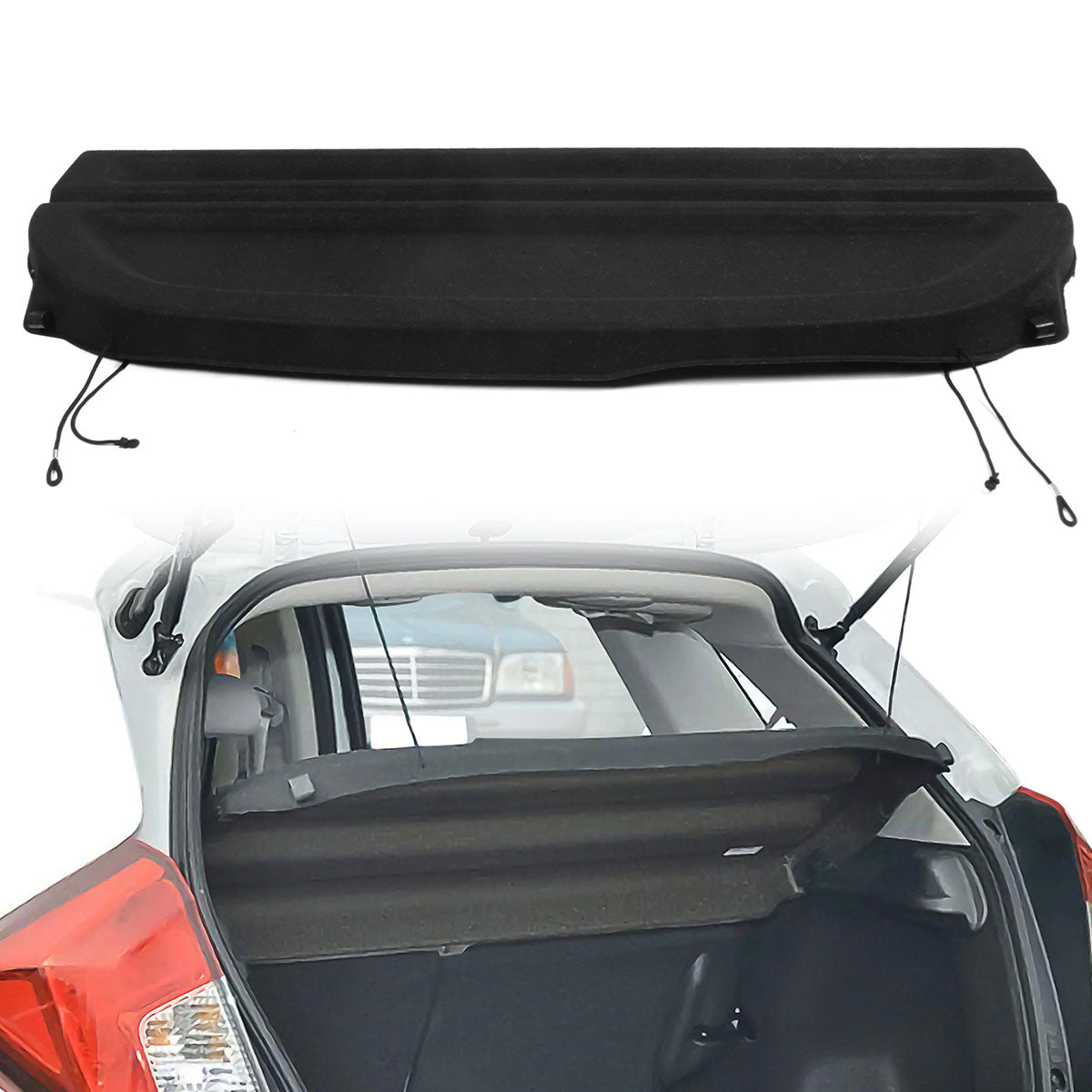2012-2013 Honda Fit Jazz Black Rear Trunk Luggage Cargo Cover Plastic