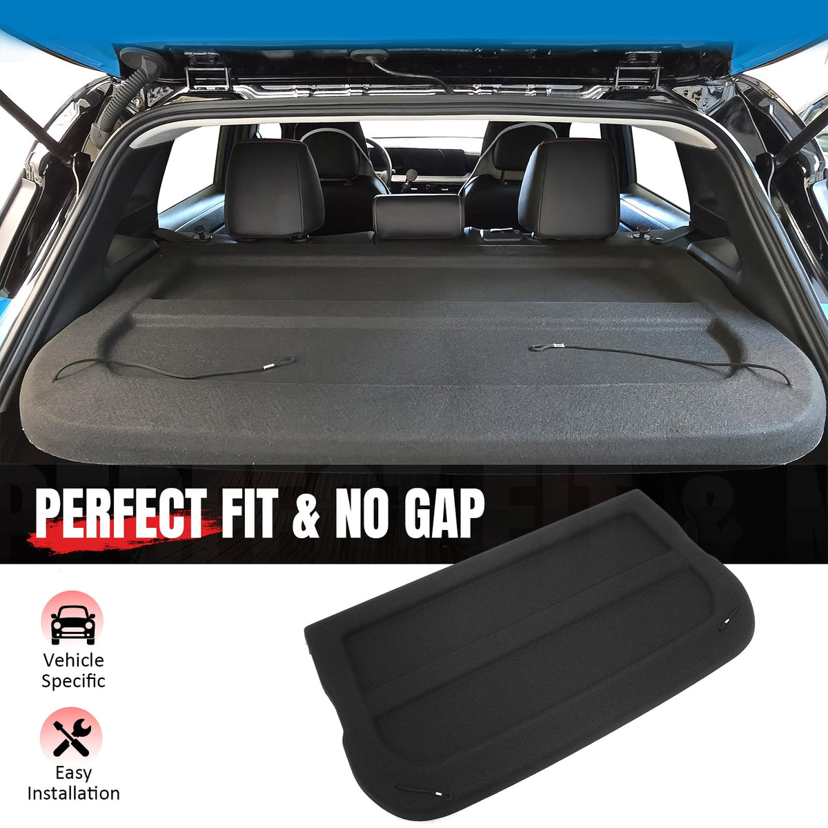 Cargo Cover for Nissan Kicks 2025-2026 Non-Retractable Black Rear Trunk Security Luggage Shield Shade