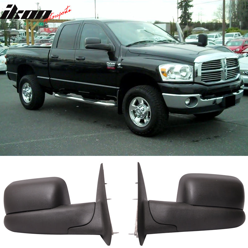 2002-2008Â Ram 1500 2002-2009 2500 3500 Side View Tow Mirrors Manual