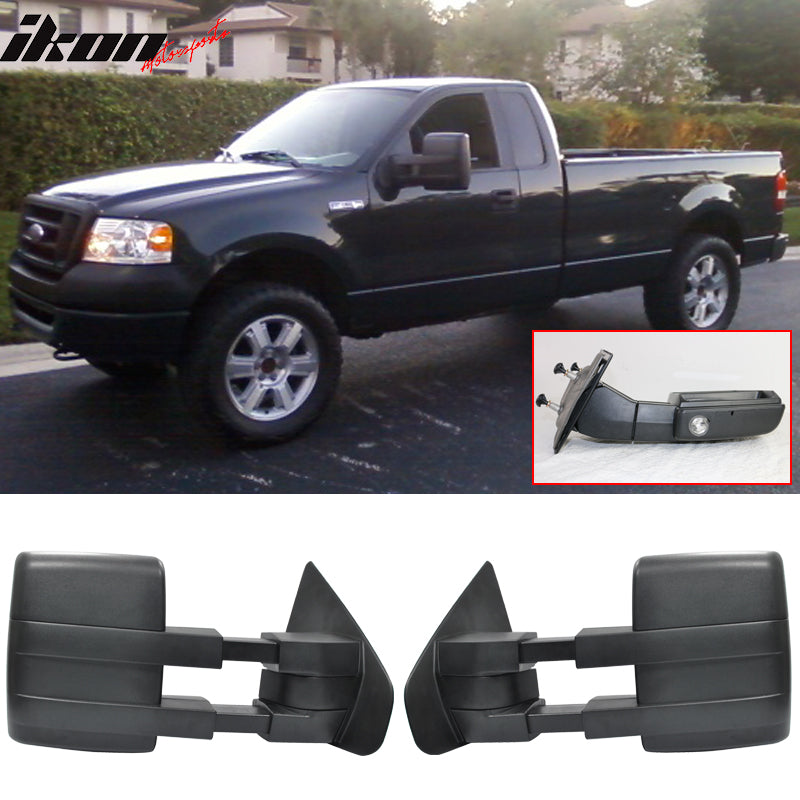 2004-2014Â F150 Side View Towing Mirrors Manual Non Heated Unpainted
