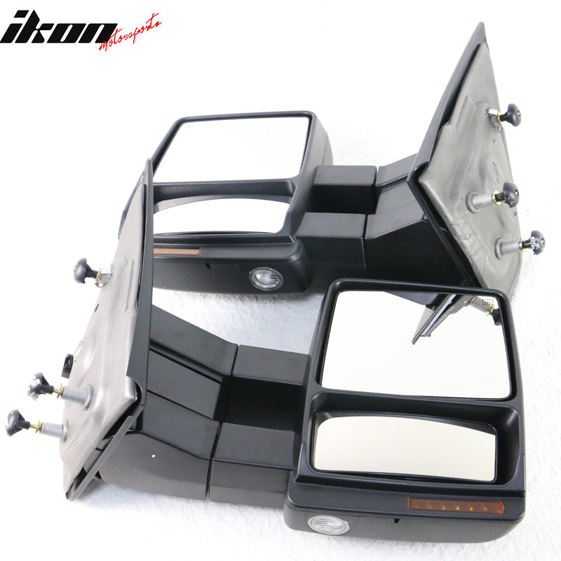 2007-2014Â F150 Tow Mirrors Power Heated Turn Signal Puddle Light 2PC