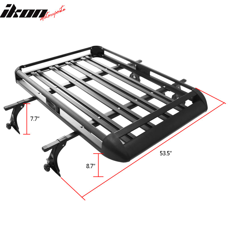 Universal Black Roof Rack Luggage Carrier W/ Cross Bar Aluminum