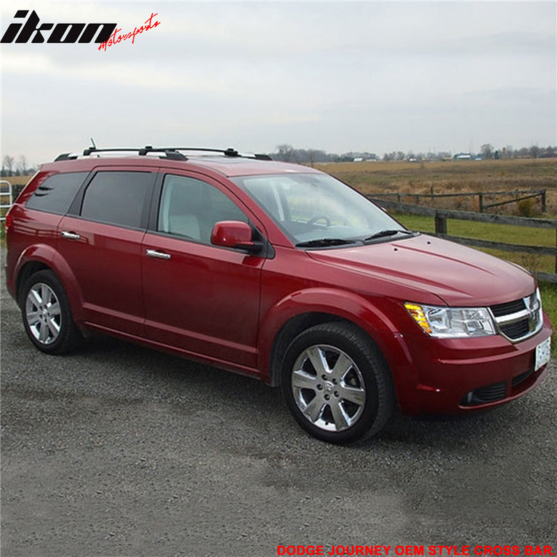 2009-2020 Dodge Journey OE Black Cross Bar Roof Rack Aluminum ABS