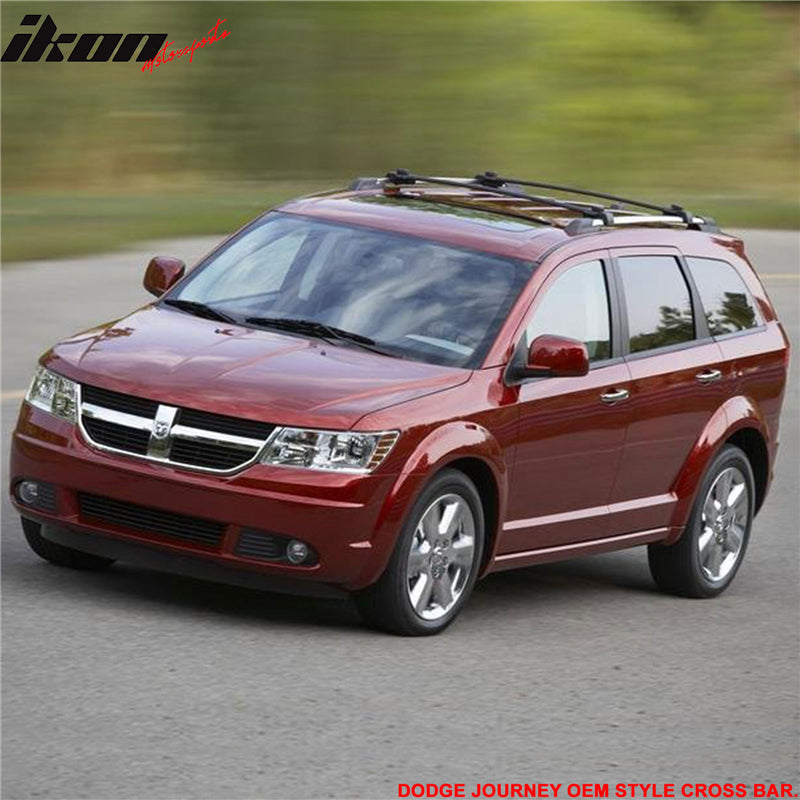 2009-2020 Dodge Journey OE Black Cross Bar Roof Rack Aluminum ABS