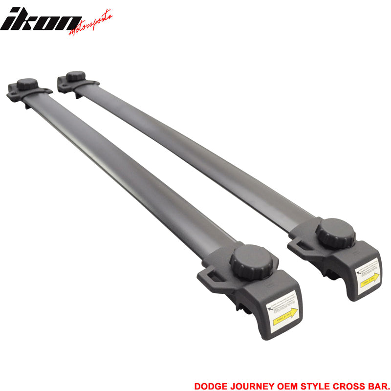 2009-2020 Dodge Journey OE Black Cross Bar Roof Rack Aluminum ABS