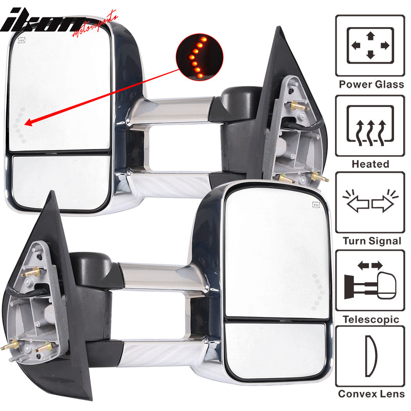 2007-2014Â Silverado Tow Mirrors Power Heated Signal Arrow Light 2PC
