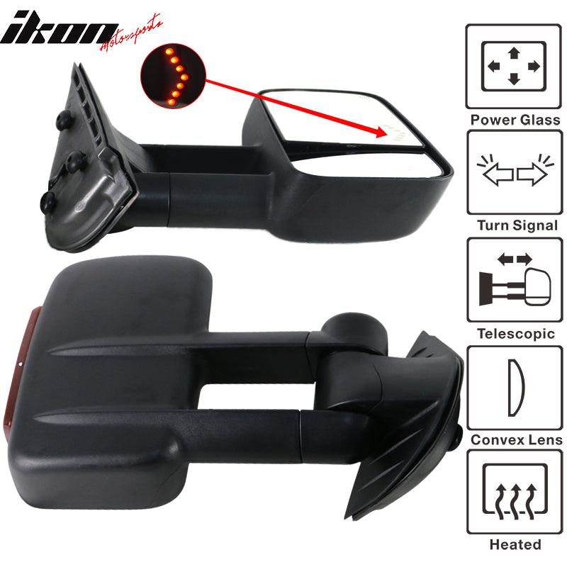 2007-2014Â Silverado Sierra Tow Mirrors Power Heated Signal Light Set