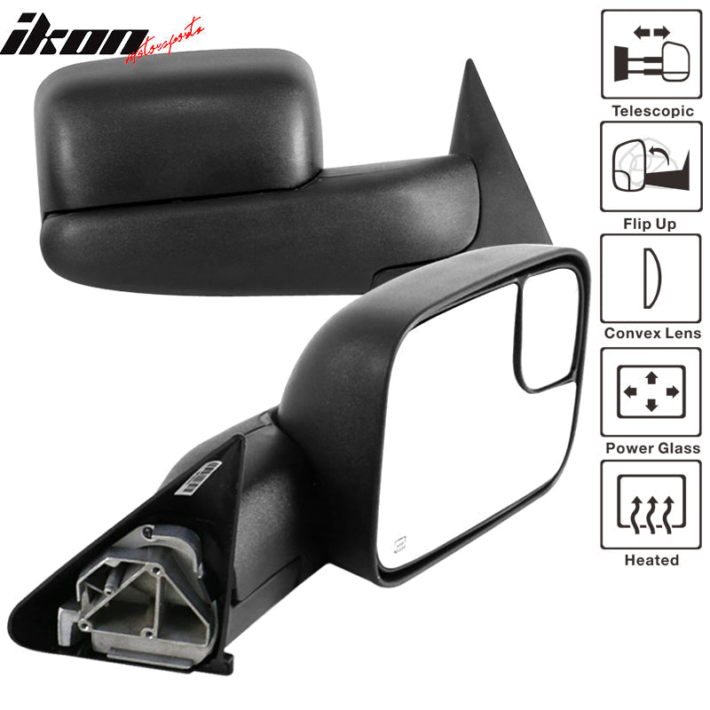 1998-2001Â Ram 1500 2500 3500 Side View Tow Mirrors Power Heated 2PC