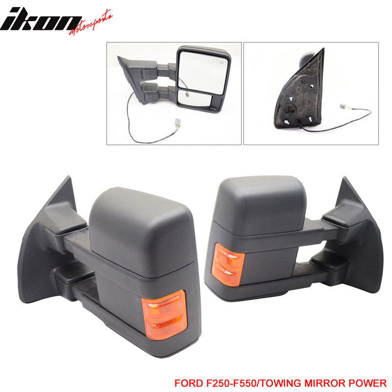 2003-2007Â Ford F250 Side View Tow Mirrors Ext Power Heated Turn Light