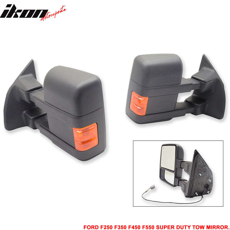 2003-2007Â Ford F250 Side View Tow Mirrors Ext Power Heated Turn Light