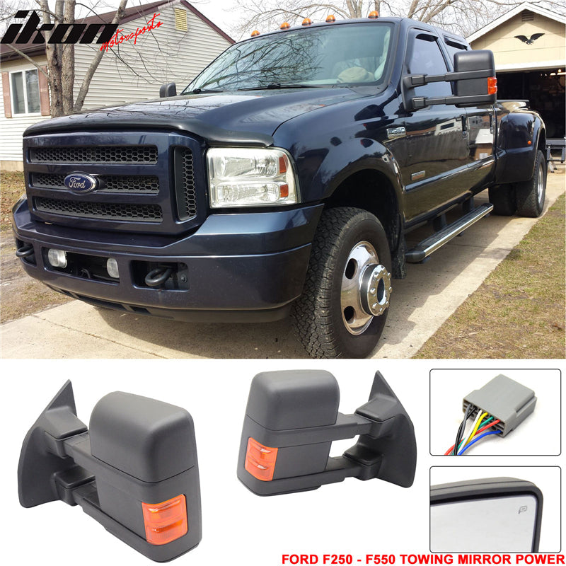 2003-2007Â Ford F250 Side View Tow Mirrors Ext Power Heated Turn Light