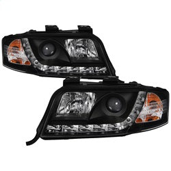 Spyder Signature Audi A6/A6 Quattro 02-04 Not For Use w/Xenon/HID Models DRL LED Projector Headlights Halogen Model Only Black