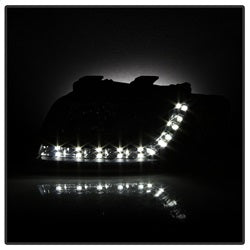 Spyder Signature Audi A6/A6 Quattro 02-04 Not For Use w/Xenon/HID Models DRL LED Projector Headlights Halogen Model Only Black