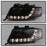 Spyder Signature Audi A6/A6 Quattro 02-04 Not For Use w/Xenon/HID Models DRL LED Projector Headlights Halogen Model Only Black