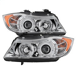 Spyder Signature BMW 323i/325i/325xi/328i/328xi/330i/330xi/335i/335xi 06-08 Chrome Halo Amber Projector Headlights