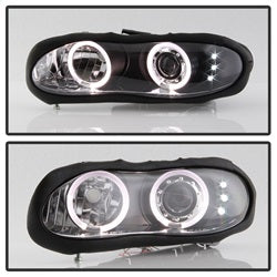 Spyder Signature Chevrolet Camaro 98-02 Black Halo LED Projector Headlights