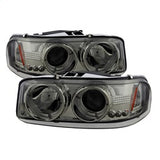 Spyder Signature GMC Sierra 1500/Sierra 1500 HD/Sierra 2500/Sierra 2500 HD/Sierra 3500/Yukon/Yukon XL 1500/Yukon XL 2500 99-07 Uses T10 LED Ultra White LED Bulb Projector Headlights Smoke