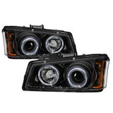 Spyder Signature Chevrolet Avalanche 1500/2500 / Silverado 1500/1500 HD/1500 HD Classic/2500/2500 HD/3500 02-06 Halo LED Projector Headlights Amber Reflector Black