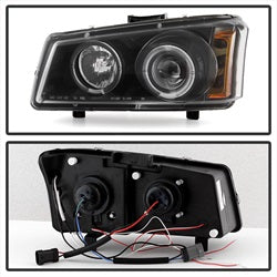 Spyder Signature Chevrolet Avalanche 1500/2500 / Silverado 1500/1500 HD/1500 HD Classic/2500/2500 HD/3500 02-06 Halo LED Projector Headlights Amber Reflector Black