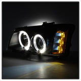 Spyder Signature Chevrolet Avalanche 1500/2500 / Silverado 1500/1500 HD/1500 HD Classic/2500/2500 HD/3500 02-06 Halo LED Projector Headlights Amber Reflector Black