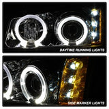 Spyder Signature Chevrolet Avalanche 1500/2500 / Silverado 1500/1500 HD/1500 HD Classic/2500/2500 HD/3500 02-06 Halo LED Projector Headlights Amber Reflector Chrome