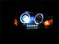 Spyder Dodge Charger 06-10 Projector Headlights - Halogen Model Only ( Not Compatiable With Xenon/HID Model ) - LED Halo - LED ( Replaceable LEDs ) - Chrome -  High H1 (Included) - Low 9006 (Not Included)