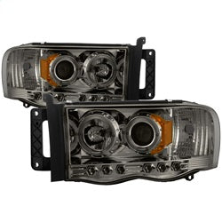 Spyder Signature Dodge Ram 1500/Ram 2500/Ram 3500 02-05 Uses T10 LED Ultra White LED Bulb Halo LED Projector Headlights Smoke