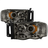 Spyder Signature Dodge Ram 1500/Ram 2500/Ram 3500 02-05 Uses T10 LED Ultra White LED Bulb Halo LED Projector Headlights Smoke
