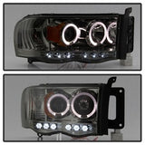 Spyder Signature Dodge Ram 1500/Ram 2500/Ram 3500 02-05 Uses T10 LED Ultra White LED Bulb Halo LED Projector Headlights Smoke