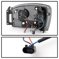 Spyder Signature Dodge Ram 1500/Ram 2500/Ram 3500 06-08 Uses T10 LED Ultra White LED Bulb Halo LED Projector Headlights Smoke